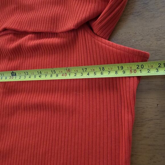 NWT A New Day Womens Top XXL Red Ribbed Stretch Knit Off Shoulder Modern Chic - Picture 5 of 9